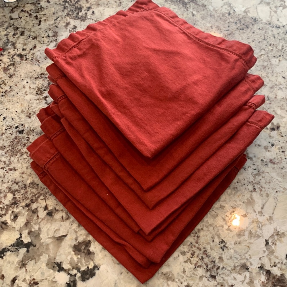 Set of 8 table napkin linens colors deep red